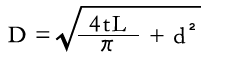 巻取紙の直径を算出する計算式