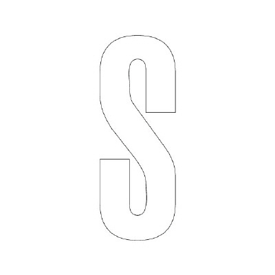 路面表示シート「S」H120×W60mm ホワイト 835-083W(835-083W)