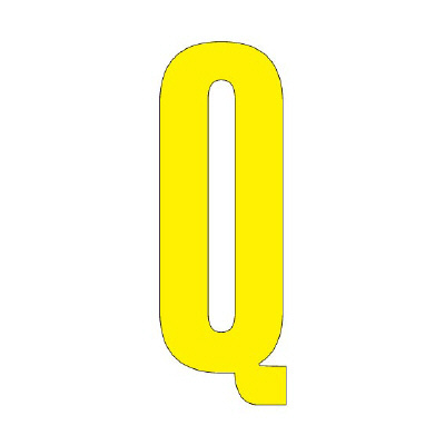 路面表示シート「Q」H120×W60mm イエロー 835-081Y(835-081Y)