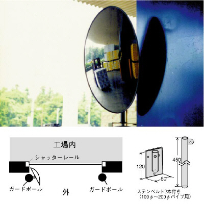 フォーク出口ミラー ポール取付タイプ 869-62(869-62)
