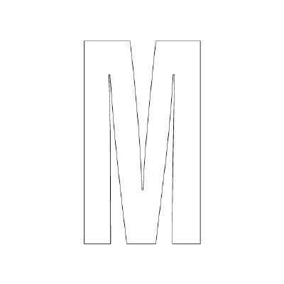 路面表示シート「M」H300×W150mm ホワイト 835-103W(835-103W)