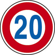 道路標識 規制標識 最高速度20km（323）片面表示 894-52B(894-52B)