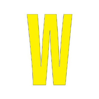 路面表示シート「W」H120×W60mm イエロー 835-087Y(835-087Y)