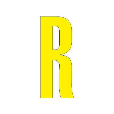 路面表示シート「R」H300×W150mm イエロー 835-108Y(835-108Y)