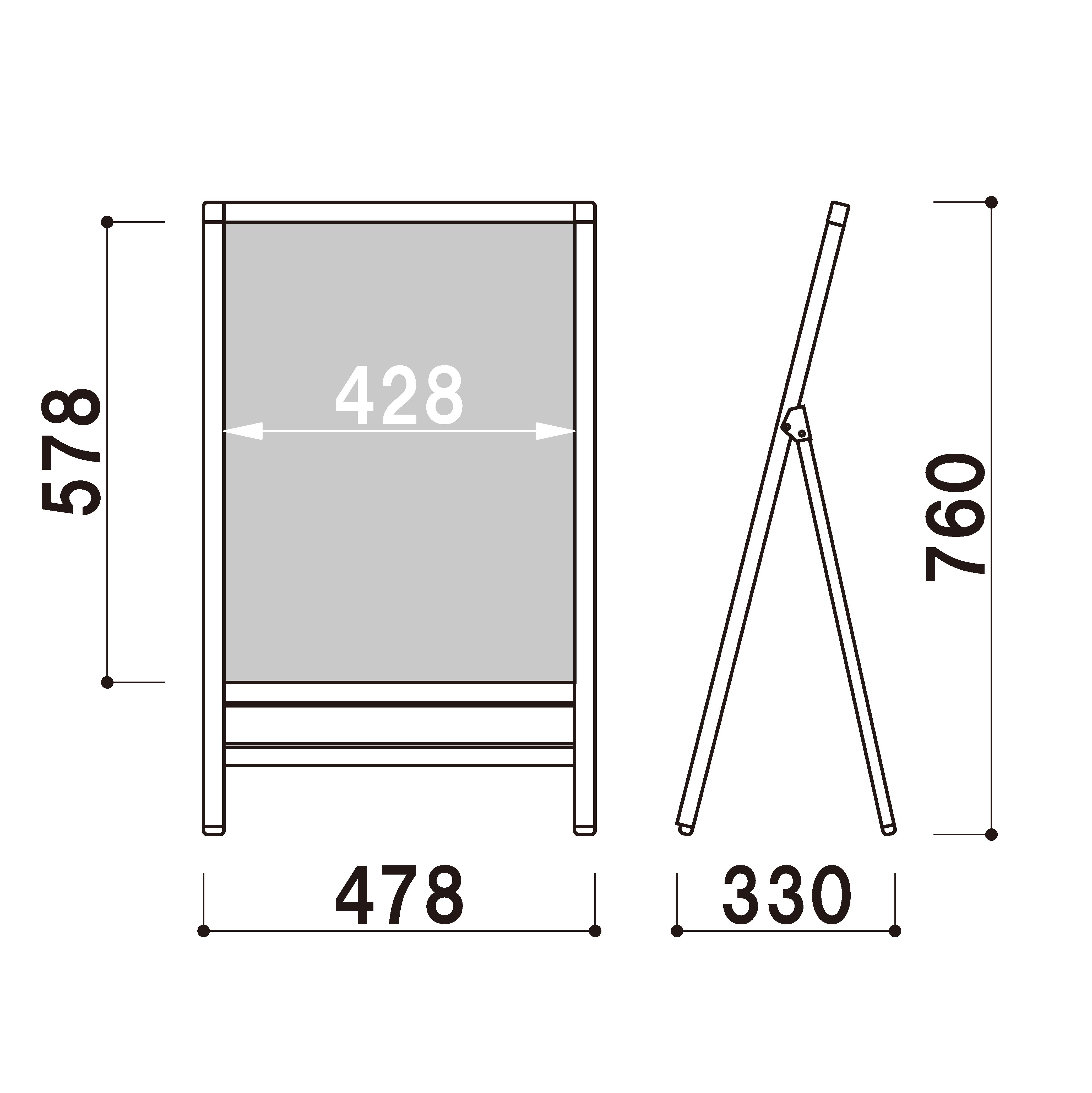 A2サイズ 片面 スタンド看板LED 通常タイプ ブラック コロナ対策 - 3