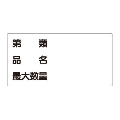 危険物標識 ヨコ 第類 品名 最大数量エコユニボード 830-72(830-72)