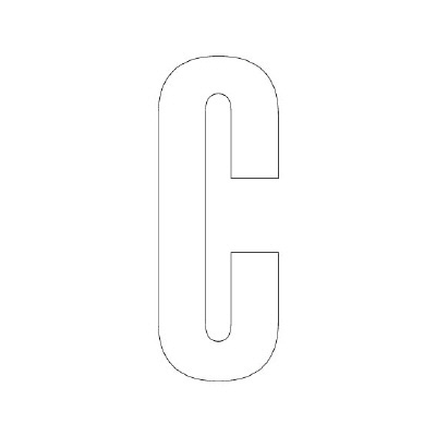 路面表示シート「C」H300×W150mm ホワイト 835-093W(835-093W)