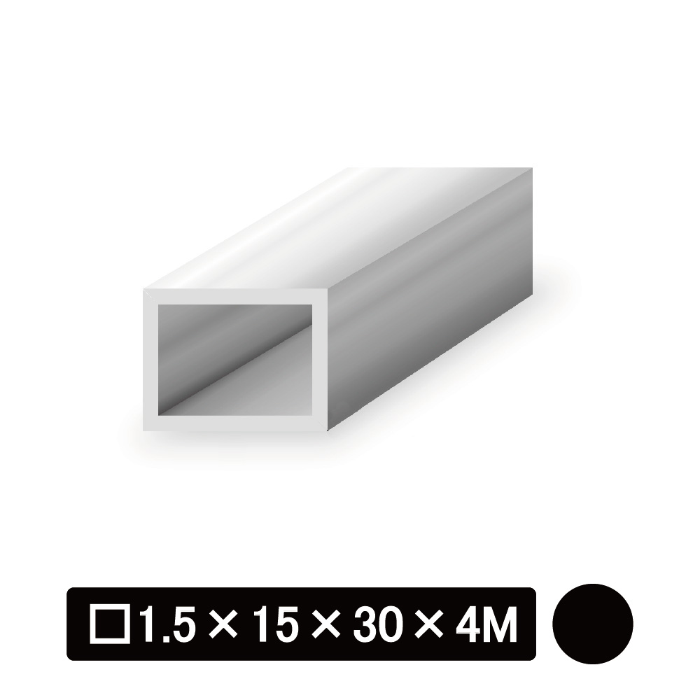 アルミ不等辺角パイプ/アルマイト付 □1.5×15×30×4M　ブラック