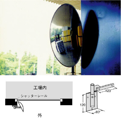 フォーク出口ミラー 外壁取付タイプ 869-63(869-63)