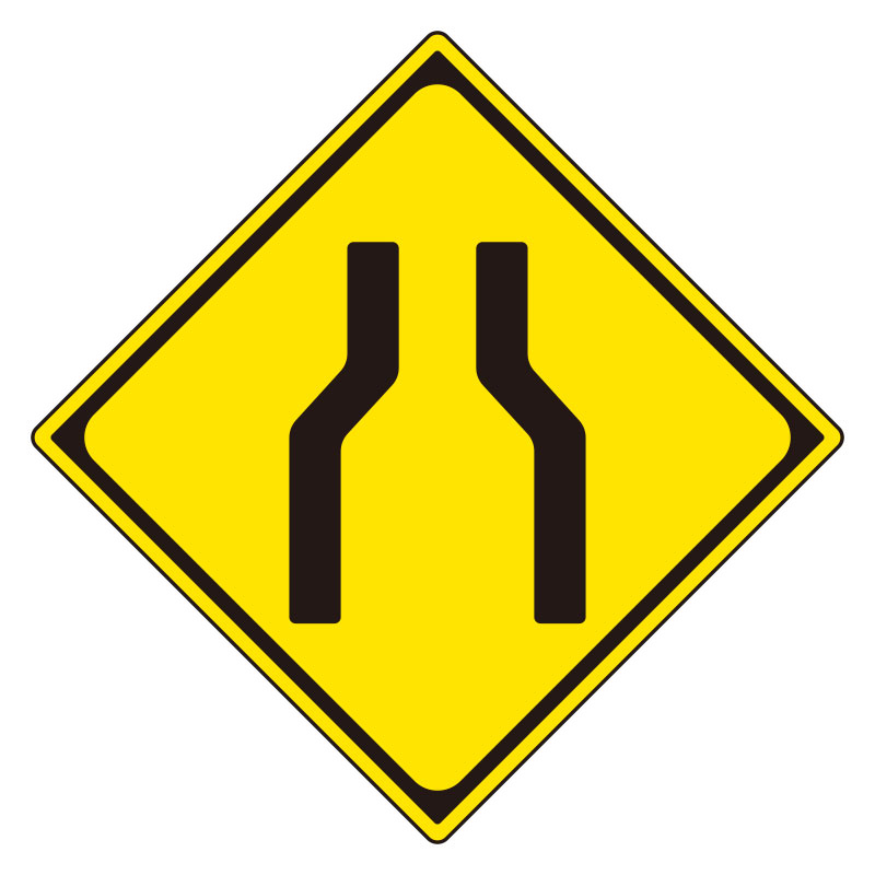 道路標識 警戒標識 幅員減少（212）片面表示 894-46B(894-46B)