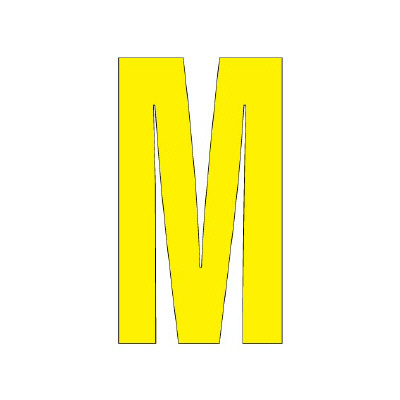 路面表示シート「M」H300×W150mm イエロー 835-103Y(835-103Y)