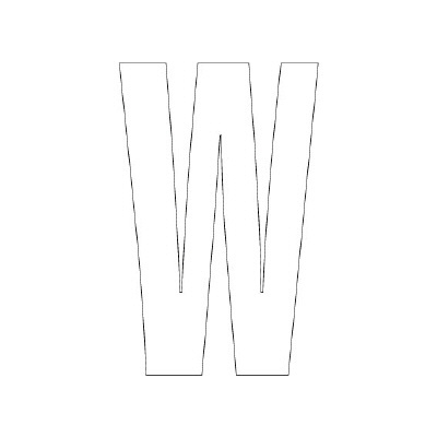 路面表示シート「W」H120×W60mm ホワイト 835-087W(835-087W)
