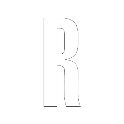 路面表示シート「R」H120×W60mm ホワイト 835-082W(835-082W)