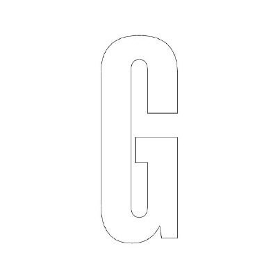 路面表示シート「G」H300×W150mm ホワイト 835-097W(835-097W)