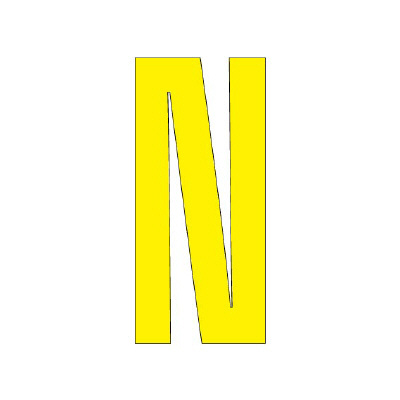 路面表示シート「N」H300×W150mm イエロー 835-104Y(835-104Y)