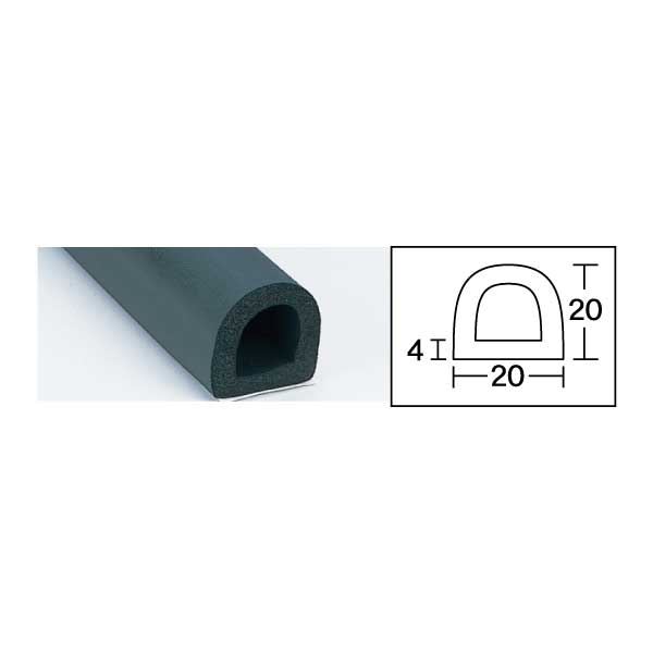 D型スポンジ 粘着付 SRD-330　20×20×330mm 5本入(SRD-330)