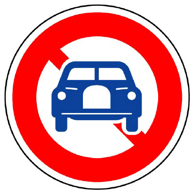 道路標識 規制標識 二輪の自動車以外の自動車通行止め（304）片面表示 894-04(894-04)