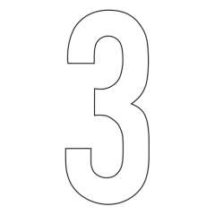 路面表示シート「3」ホワイト 834-53