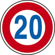 道路標識 規制標識 最高速度20km（323）片面表示 894-52B