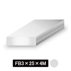 アルミ平角棒(FBフラットバー)/アルマイト付 FB3×25×4M　シルバー