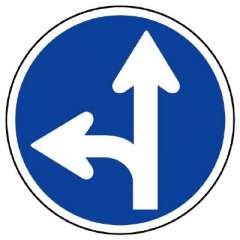 道路標識 規制標識 指定方向外進行禁止 直進・左折（311-A）片面表示 894-06
