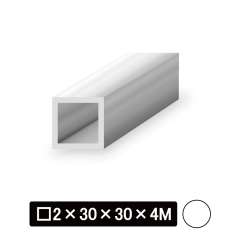 アルミ等辺角パイプ/アルマイト付 □2×30×30×4M　ホワイト