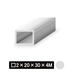 アルミ不等辺角パイプ/アルマイト付 □2×20×30×4M　シルバー