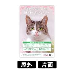 プレート看板 「猫のエサやり」 W300×H450mm 角R 穴5φ4カ所