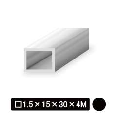 アルミ不等辺角パイプ/アルマイト付 □1.5×15×30×4M　ブラック