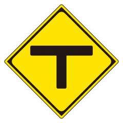 道路標識 警戒標識 T型道路交差点あり（201-C）片面表示 894-32B