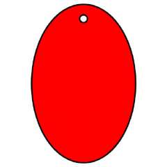 エコユニボード 赤 45×30×2.0mm厚 だ円型 φ4mm穴上1 5枚1組 886-50