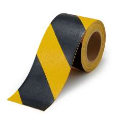 路面貼用テープ ユニラインテープ 反射タイプ 100mm幅 黄黒 374-54