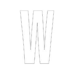 路面表示シート「W」H300×W150mm ホワイト 835-113W