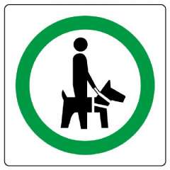 ピクトサインステッカー「盲導犬介助犬聴導犬同伴可」2枚1組 839-40
