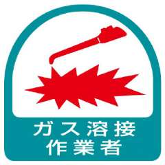 ヘルメット関連用品 作業管理関係ステッカー「ガス溶接作業者」2枚組 851-57
