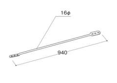 オプションパーツ 振れ止め棒940 シルバー (20本入り)