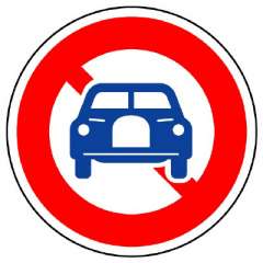 道路標識 規制標識 二輪の自動車以外の自動車通行止め（304）片面表示 894-04