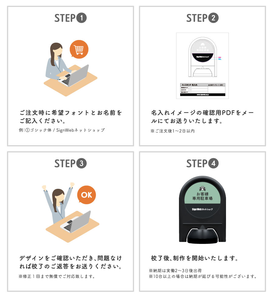 まっくろピクトシリーズ 4「お客様専用駐車場」 ミニスタンド_s2