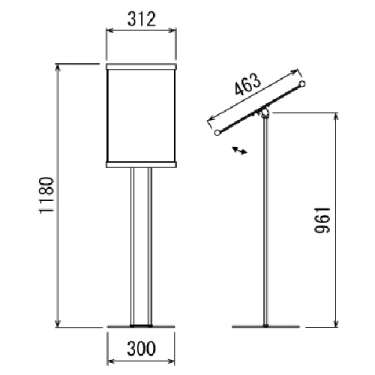 フロアスタンド 2836 S A3タテ ステン(2836)_2