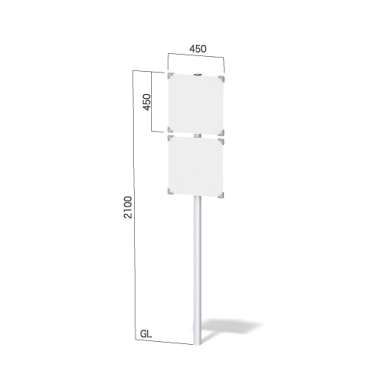 標識サイン インフォメックス NECOタイプ W450×H450mm×2段(片面：NECO-4　　両面：NECO-44)_2