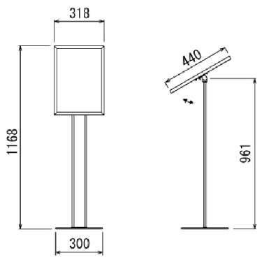 フロアスタンド 2838 SP A3 セピア木目(2838)_4