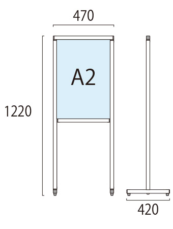 スマートメッセージスタンド A2両面　SMMSAC-A2R(SMMSAC-A2R)_2