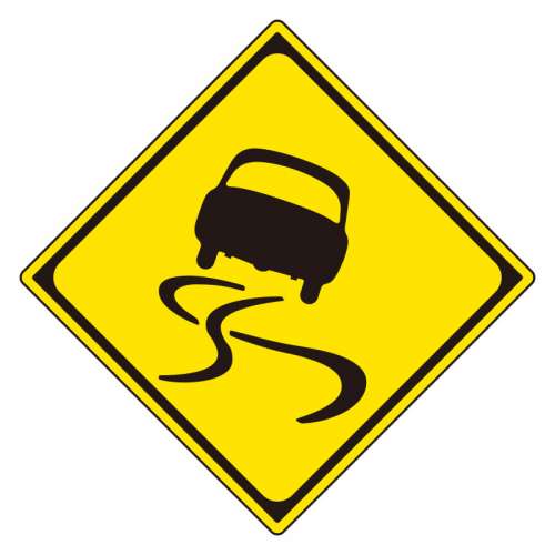 道路標識 警戒標識 すべりやすい（209）片面表示 894-42B(894-42B)