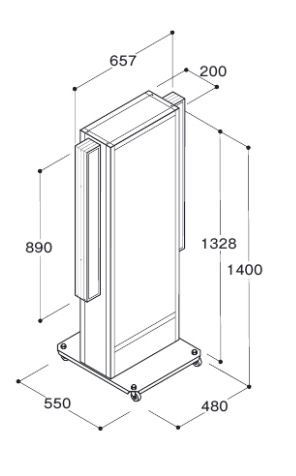 LED点滅スタンドサイン H1400×W480mm シルバー ADO-930NT-LED点滅(ADO-930NT-LED点滅)_2