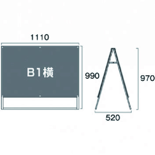 ポスター用スタンド看板マグネジ　PSSKMN-B1YLRB(PSSKMN-B1YLRB)_2