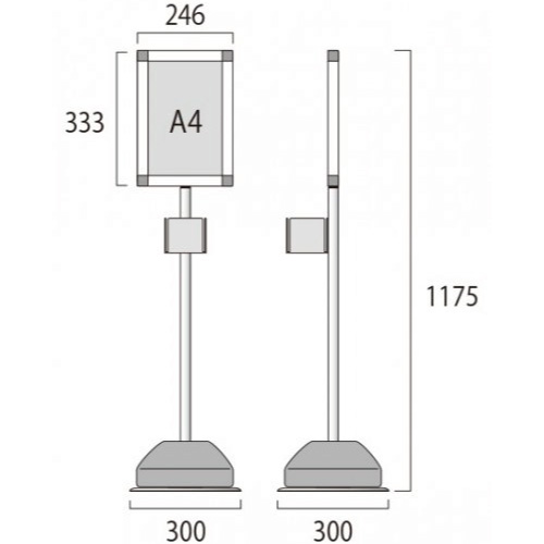 屋外用消毒液スタンド OSS-A4（パネル付）(OSS-A4)_2