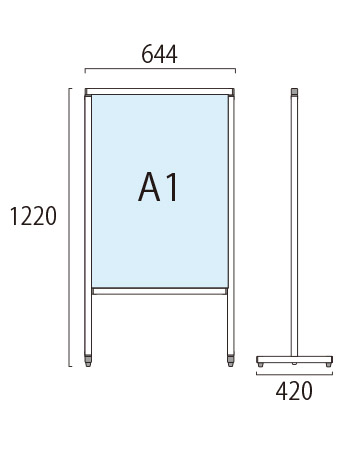 スマートメッセージスタンドホワイトボード A1　SMMSWB-A1(SMMSWB-A1)_2