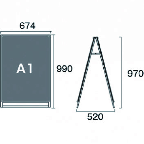 ポスター用スタンド看板マグネジ　PSSKMN-A1LRB(PSSKMN-A1LRB)_2