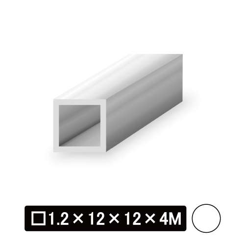 アルミ等辺角パイプ/アルマイト付 □1.2×12×12×4M　ホワイト