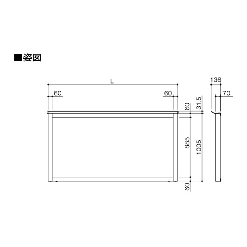 アルミ掲示板 簡易型 壁面タイプ LKN-1510 シルバー(LKN-1510)_2